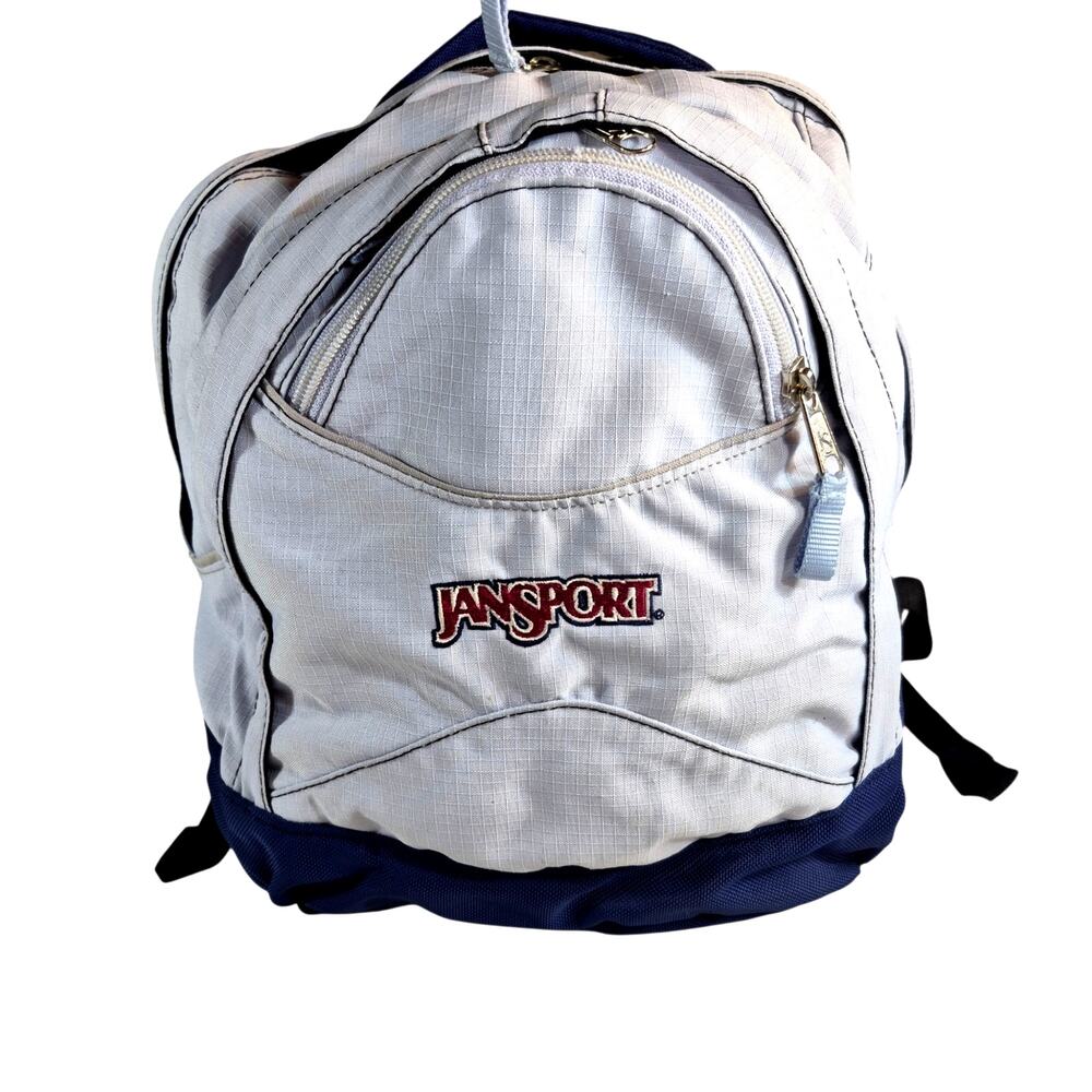 Vintage Y2K Jan Sport Airlift Backpack Grid Pattern Light Blue